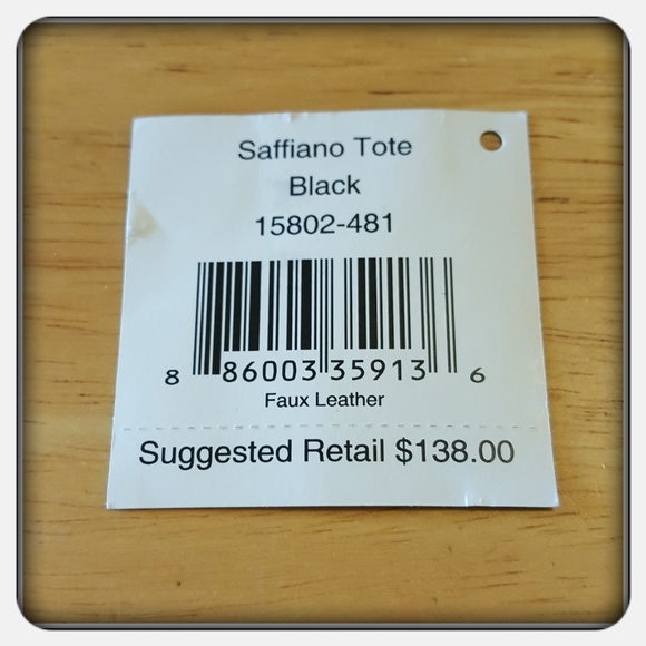 Vera Bradley Black Saffiano Faux Leather Tote - Picture 7 of 7